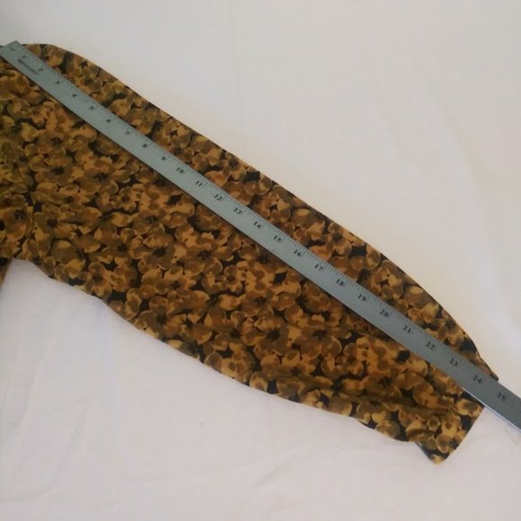 A New Day Women's size XXL Yellow and Black Floral Blouse - Picture 3 of 9